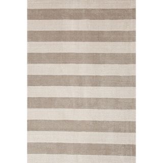 Hand loomed Transitional Stripe Pattern Gray/ Black Rug (8 x 10)