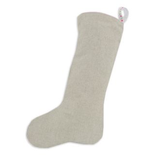 Brite Ideas Living Linen Natural Lined with Trimmed Christmas Stocking