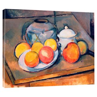 Great Big Canvas Straw Covered Vase Sugar Bowl and Apples by Paul