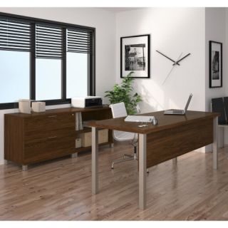 Bestar Pro Linea Executive Desk & Credenza Set   Desks