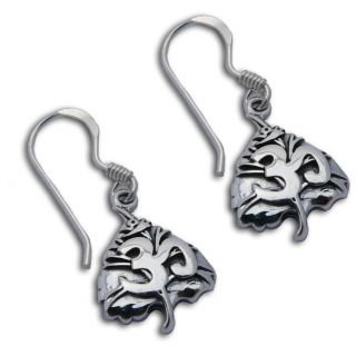 Sterling Silver Om Bodhi Leaf Earrings (Thailand)  
