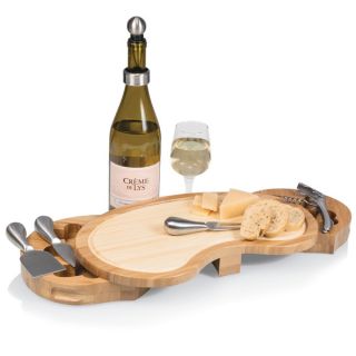 Picnic Time Mariposa Bamboo Cheese Board with Wine and Cheese