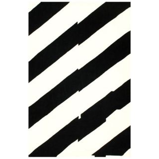 nuLOOM Handmade Modern Horizon Black/ White Rug (3 6 x 5 6)