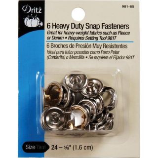 Heavy Duty Snap Fasteners 5/8 6/Pkg   Antique Silver