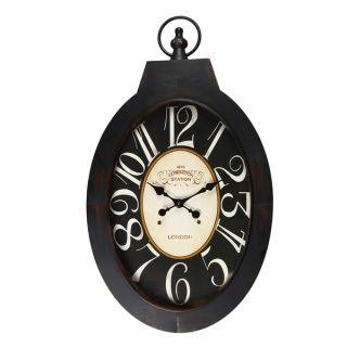 Adeco Black Iron Vintage Inspired Old Town Clocks Pocket Watch Style