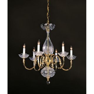 Historical Brass Candle Chandelier in Polished Brass by Crystorama