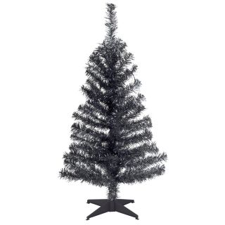 3 ft. Black Tinsel Unlit Full Christmas Tree   Christmas Trees