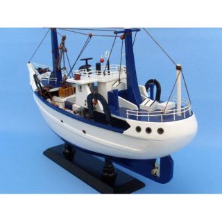 Calm Seas Fishing Model Boat by Handcrafted Nautical Decor