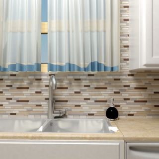 Somertile Reflections Subway Nassau Stone and Glass Mosaic Tiles (Pack