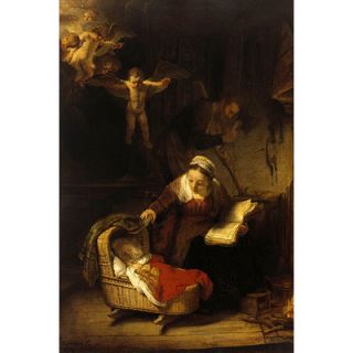 iCanvasArt The Holy Family with Angels Canvas Wall Art by Rembrandt