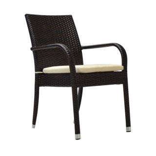 Rome Rounded Outdoor Espresso Dining Arm Chair