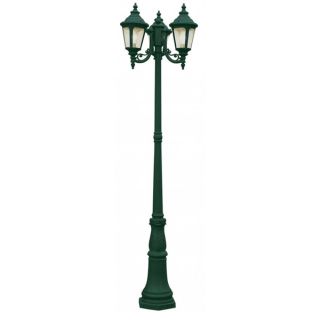 Cambridge 3 Light Verde Green 23.5 in. Lamp Post with Seeded Glass