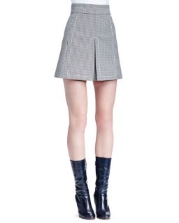 Chloe Houndstooth Split Front Skirt, Black/White