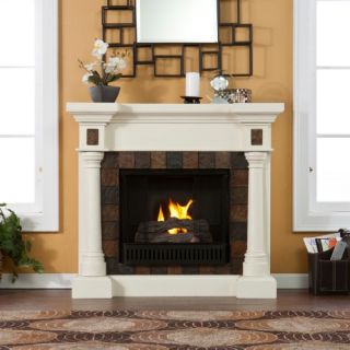 Carrington Faux Slate Convertible Ivory Gel Fireplace