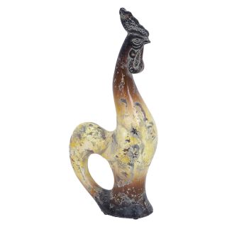 Woodland Imports Ceramic Rooster with Weathered Finish