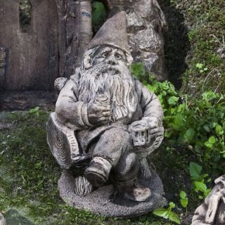 Campania International Gribblegrin The Gnome Cast Stone Garden Statue   Garden Statues