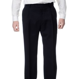 Henry Grethel Mens Navy Stretch Waist Pleated Front Pants