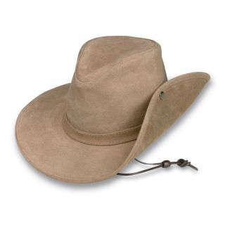 Minnetonka Aussie Ruff Leather Hat   Tan   Hats and Earmuffs