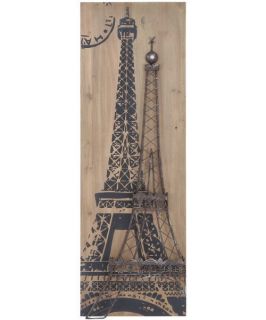 Woodland Imports Wood and Metal Eiffel Tower Wall Plaque   12W x 36H in.   Wall Art