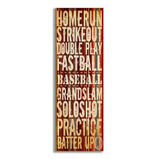 Stupell Industries The Kids Room Home Run Baseball Typography Wall