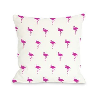 Mini All Over Flamingo Throw Pillow by One Bella Casa