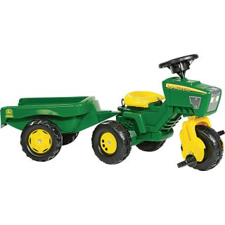 Kettler John Deere 3-Wheel Pedal Tractor with Trailer, Model# 52769  Diggers   Ride Ons