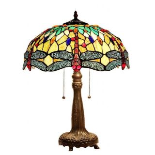 Tiffany Style Dragonfly Design 2 light Table Lamp   16384292