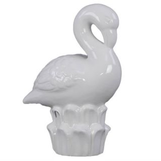Gloss White Ceramic Flamingo   Shopping