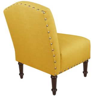 Linen Big Nail Camel Back Chair by House of Hampton
