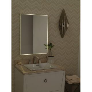 Ronbow Contemporary 23 x 30 Metal Framed Bathroom Mirror w/LED Light