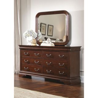 Liberty Cherry Louis Philippe 8 drawer Dresser and Mirror Set