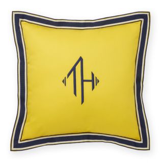 Monogram Grosgrain Flange Decorative Cotton Throw Pillow by Tommy
