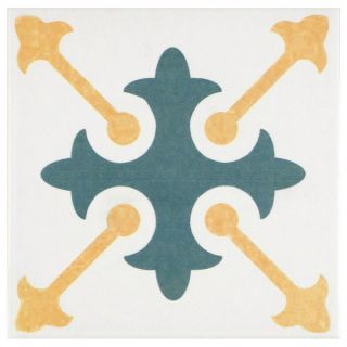 SomerTile 7.75x7.75 inch Renaissance Tulip Ceramic Floor and Wall Tile