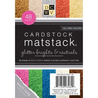Glitzy Glitter Cardstock Paper Stack 6X6 24/Sheets 6 Colors/4 Each