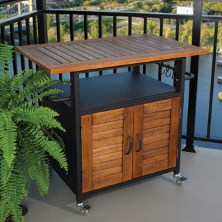 Bistro Wood Top All Weather Serving Cart