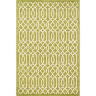 Allie Handmade Geometric Grey/Green Wool Rug (5 x 76)