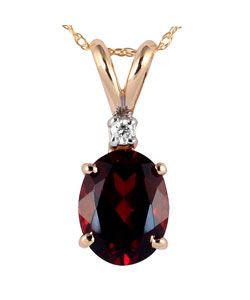 14k Yellow Gold Garnet and Diamond Necklace   Shopping   Top