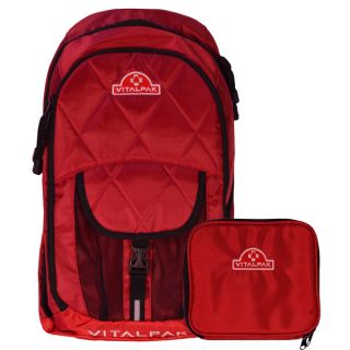 VitalPak Medical Backpack with Removable Snap in Essentials Kit (Red