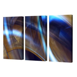 Triptychl in Brown by Scott J. Menaul 3 Piece Graphic Art on Wrapped