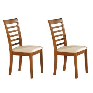 Cathy Brown Wood Modern Dining Chairs (Set of 2)