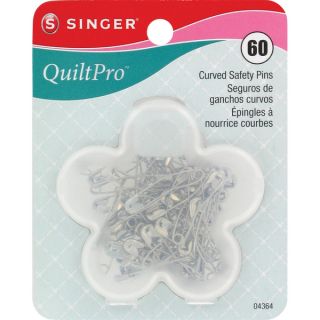 QuiltPro Curved Safety Pins In Flower Case Size 1 60/Pkg   16426763