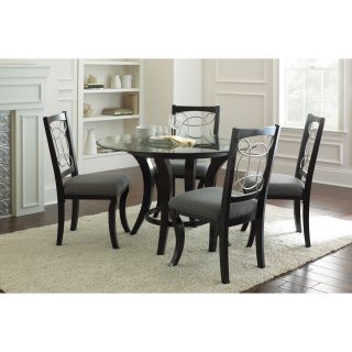 Steve Silver Cayman 5 piece Glass Top Dining Set   Black   Dining Table Sets