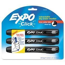 EXPO Click Dry Erase Markers  Chisel Tip  Black    13612169