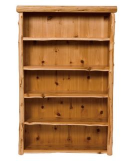 Fireside Lodge Cedar Log Style 5 Shelf Bookcase   Bookcases
