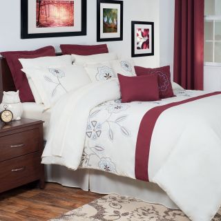 Lavish Home Olivia Embroidered Comforter Set   Bedding and Bedding Sets