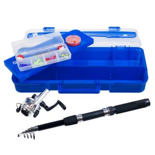 Gone Fishing Telescopic Rod and Reel with Tackle Box Carrying Case