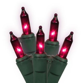Vickerman 100 ct. Purple Mini Lights with Green Wire 5.5 in. Spacing   Christmas Lights