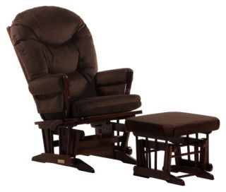 Dutailier 2 Post Glider   Coffee and Chocolate Brown Microfiber Fabric