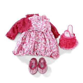 Gotz Baby Doll Floral Dress with Cardigan