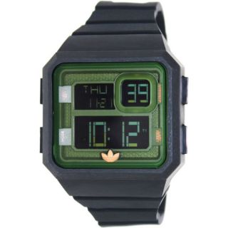 Adidas Mens Santiago ADH2883 Black Silicone Quartz Watch with Digital